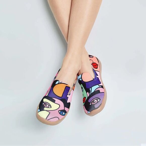 UIN Shoes - UIN Women's Slip Ons Loafers Comfort Casual Shoes (Barcelona Who I Am)No Box